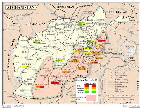 Click to view map of attacks in Afghanistan by province, 2007 versus ...
