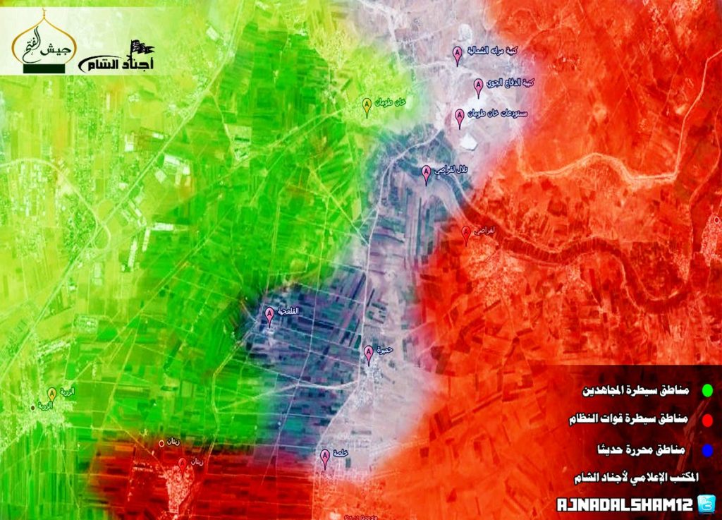 16-06-03 Ajnad al Sham map of Khan Tuman and surrounding area