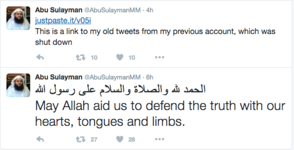 16-06-06 Abu Sulayman al Muhajir's New Twitter feed