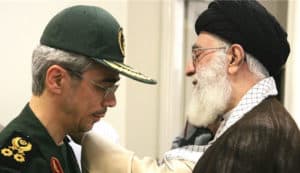 Iran's Supreme Leader Ayatollah Ali Khamenei (R) appoints Major General Mohammad Bagheri (L) as the new chief of the Armed Forces General Staff, Tehran, Jun. 28. 