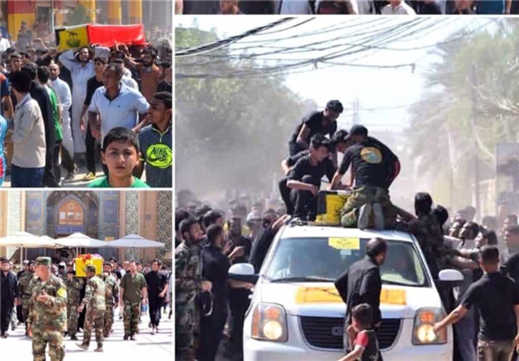 Funeral of Harakat al Nujaba fighters who were killed during fight in in Aleppo, Syria. The funeral took place in Najaf, Iraq.