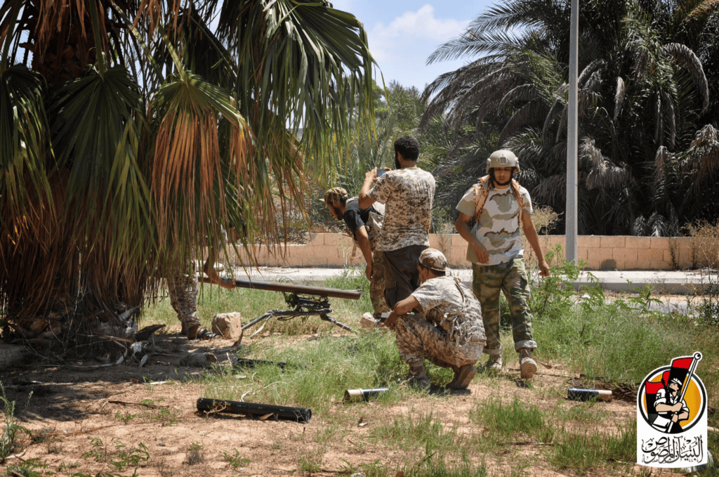 Fighters from the Al Bunyan Al Marsoos ("Solid Structure") operations room in Sirte, Libya. 