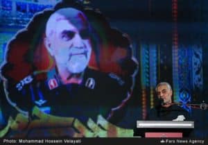 IRGC-QF commander Qassem Soleimani gave an address at commemoration ceremony of deceased senior IRGC commander Hossein Hamedani.