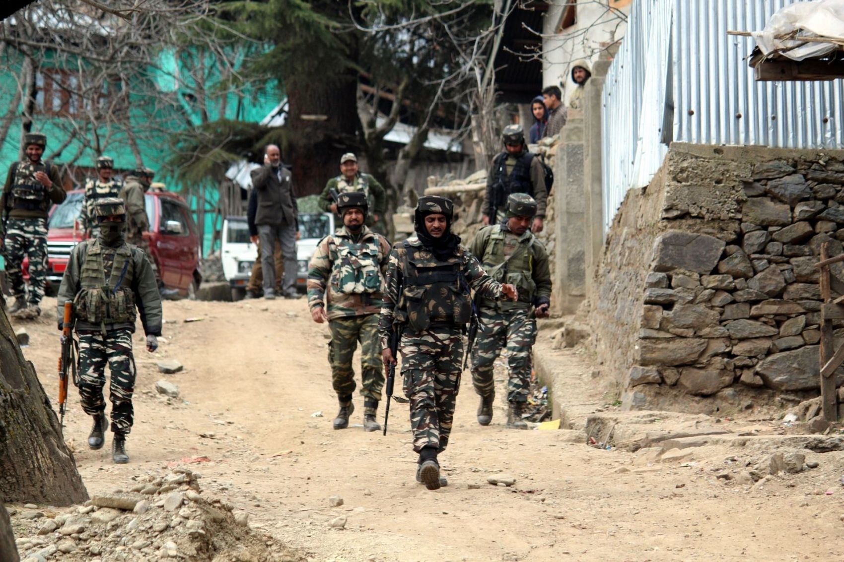 Indian security forces on patrol