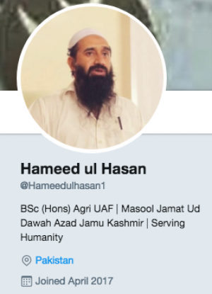 Estados Unidos designa a 3 miembros de Lashkar-e-Tayyiba como terroristas 18-07-31-Hameed-ul-Hassan-Twitter-Profile-300x415