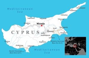 Map of Cyprus with Akrotiri